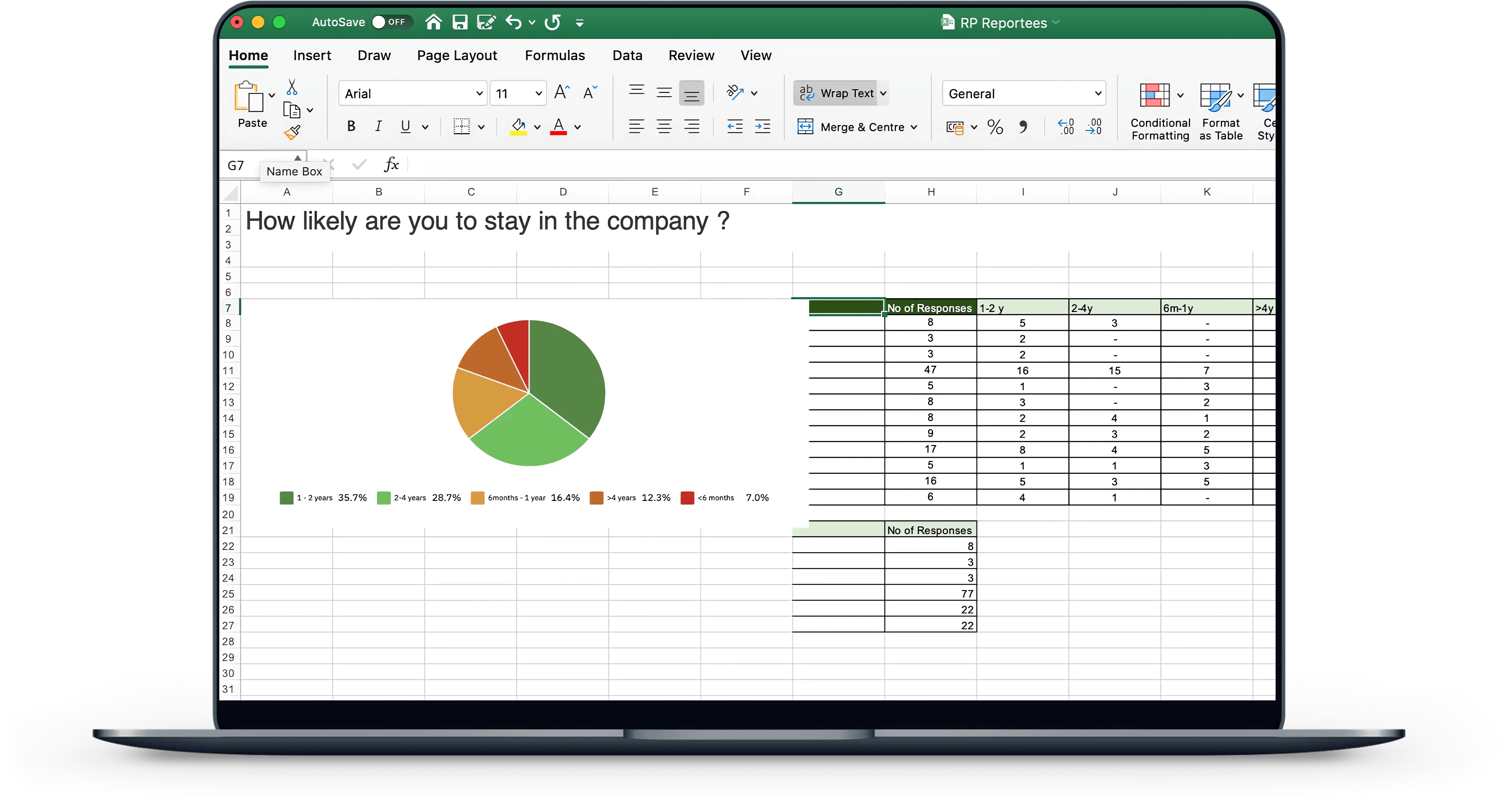 Engagement survey results data's CSV file export in our Employee Engagement Platform
