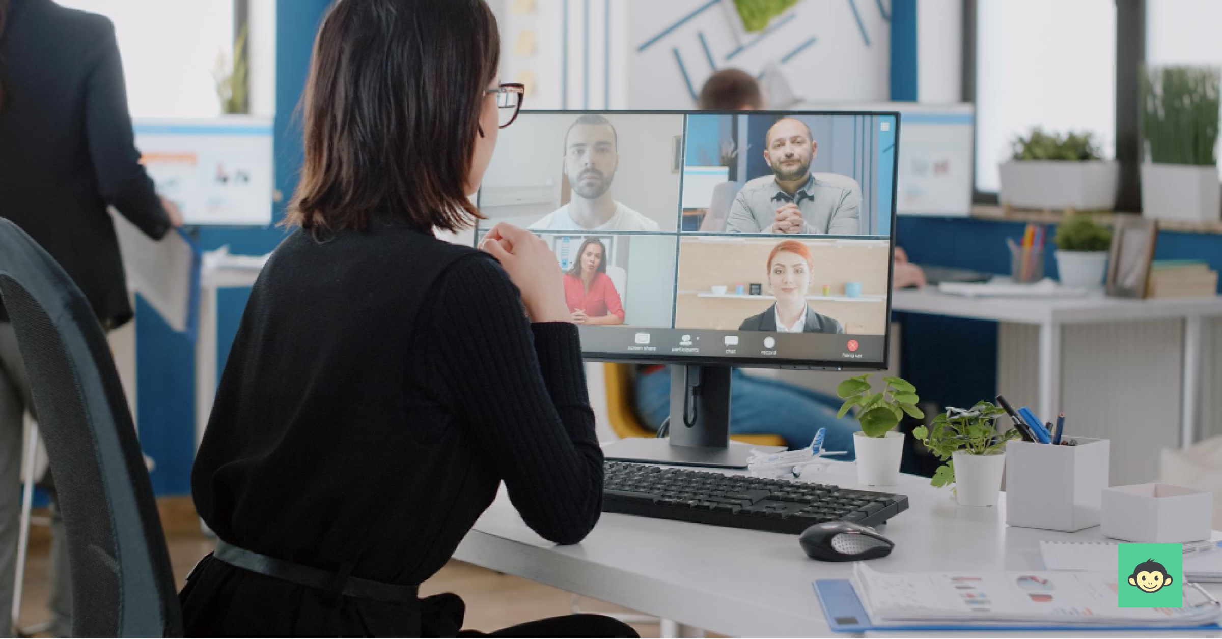 Remote employees are connected together online