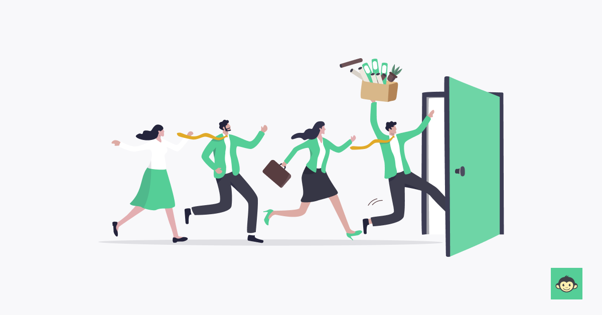Employees are happily leaving a toxic workplace