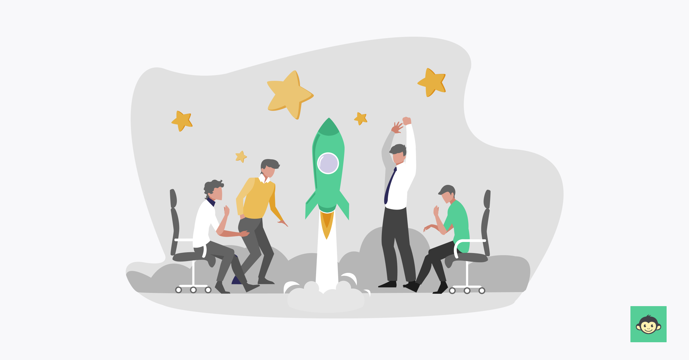 Employees are launching a rocket in the workplace