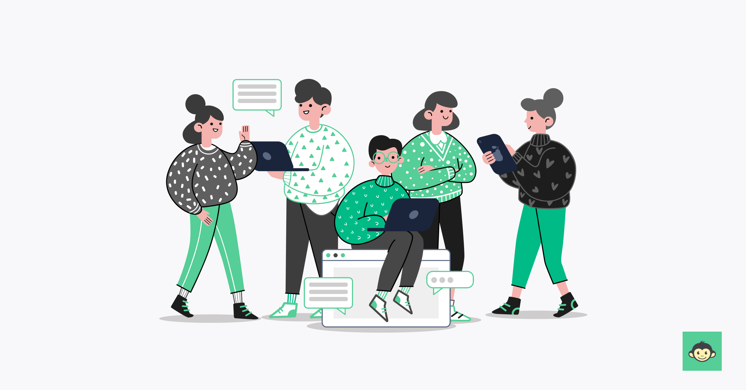 Gen Z employees, collaborating and working together 