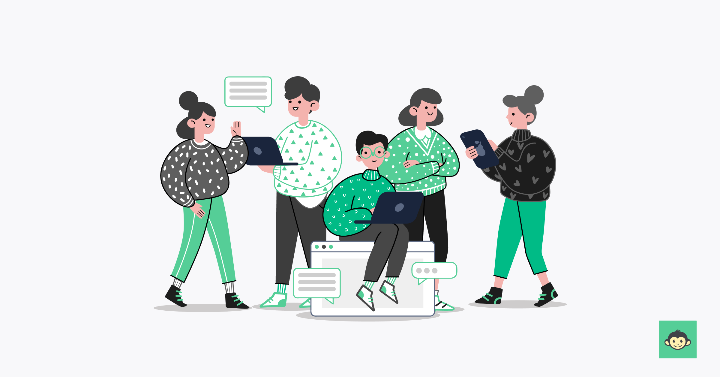 Gen Z employees, collaborating and working together