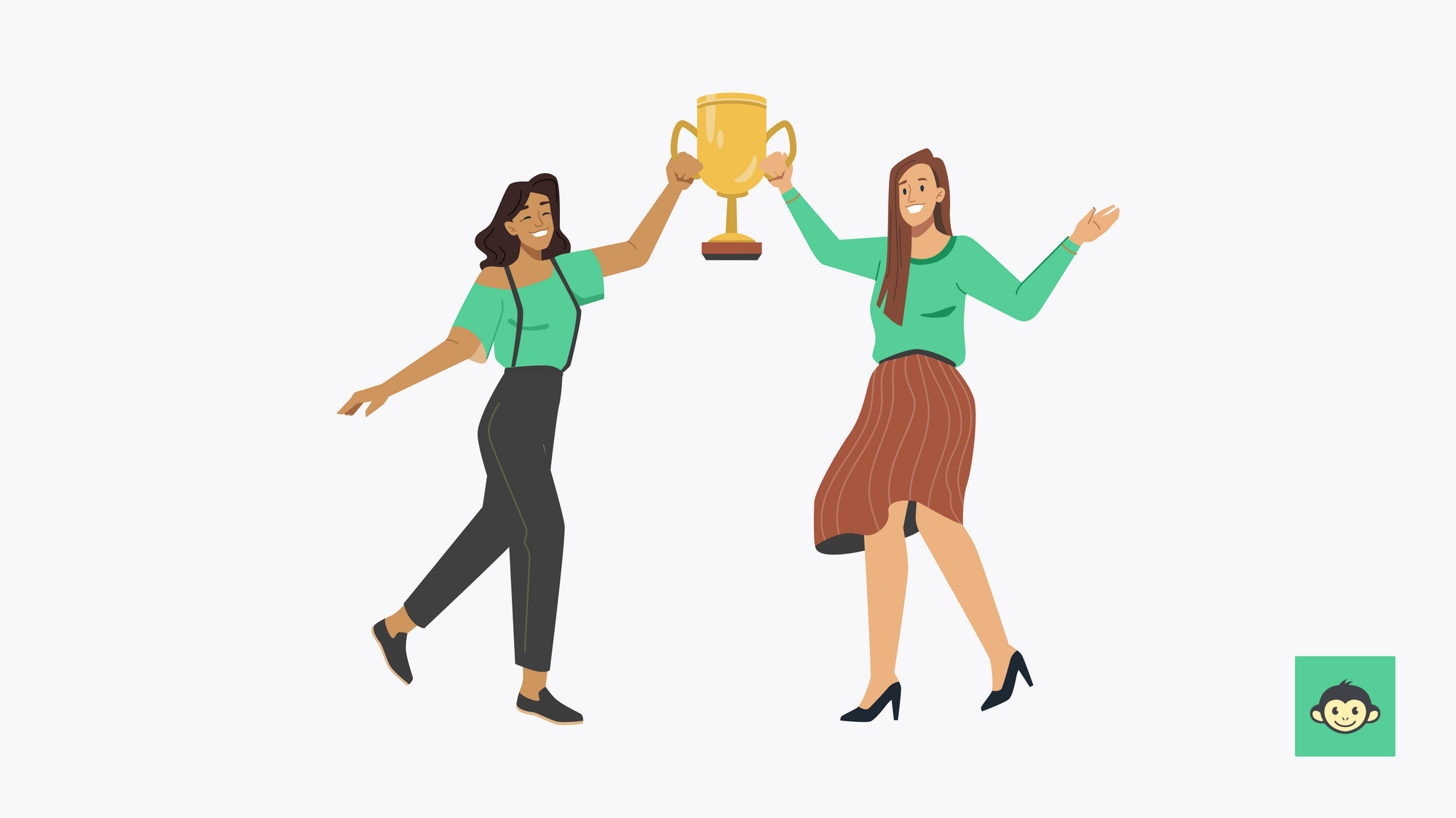 Employees are happy with being appreciated with a trophy 