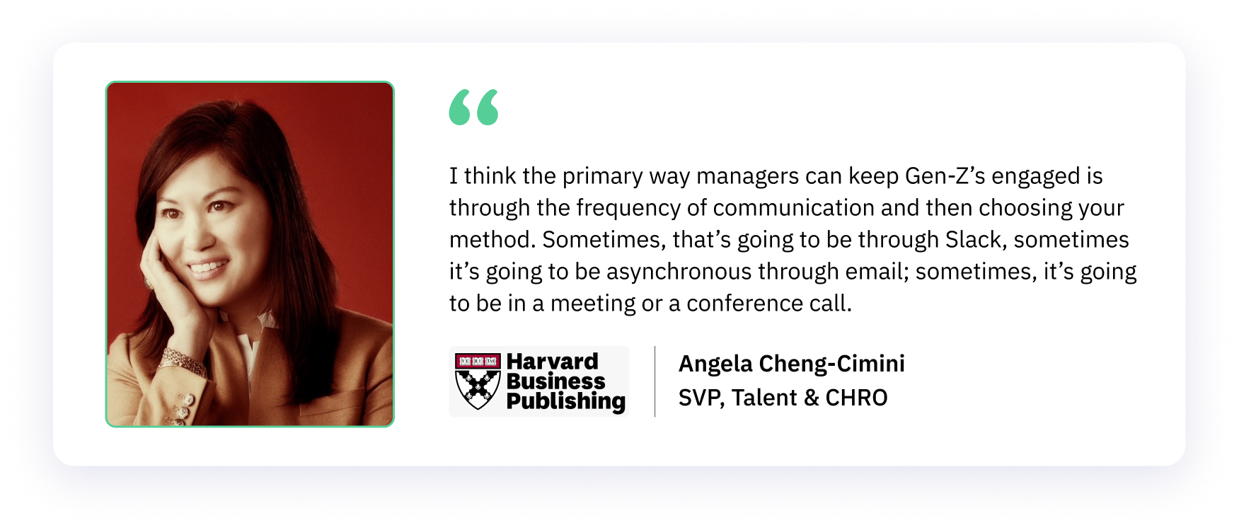 Angela Cheng-Cimini, SVP, Talent & CHRO