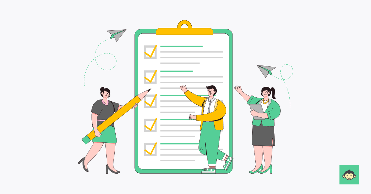 Employees are prepping a checklist together