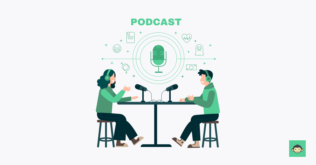Two leaders making making a podcast