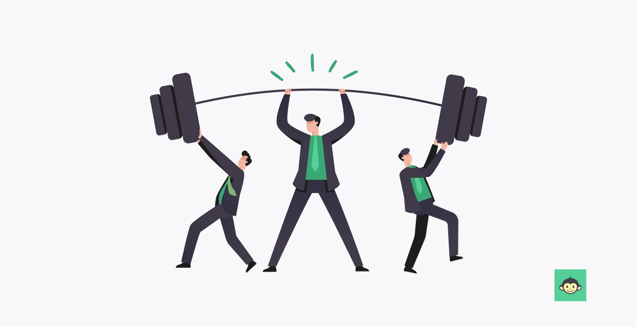 Employees lifting weights in the workplace