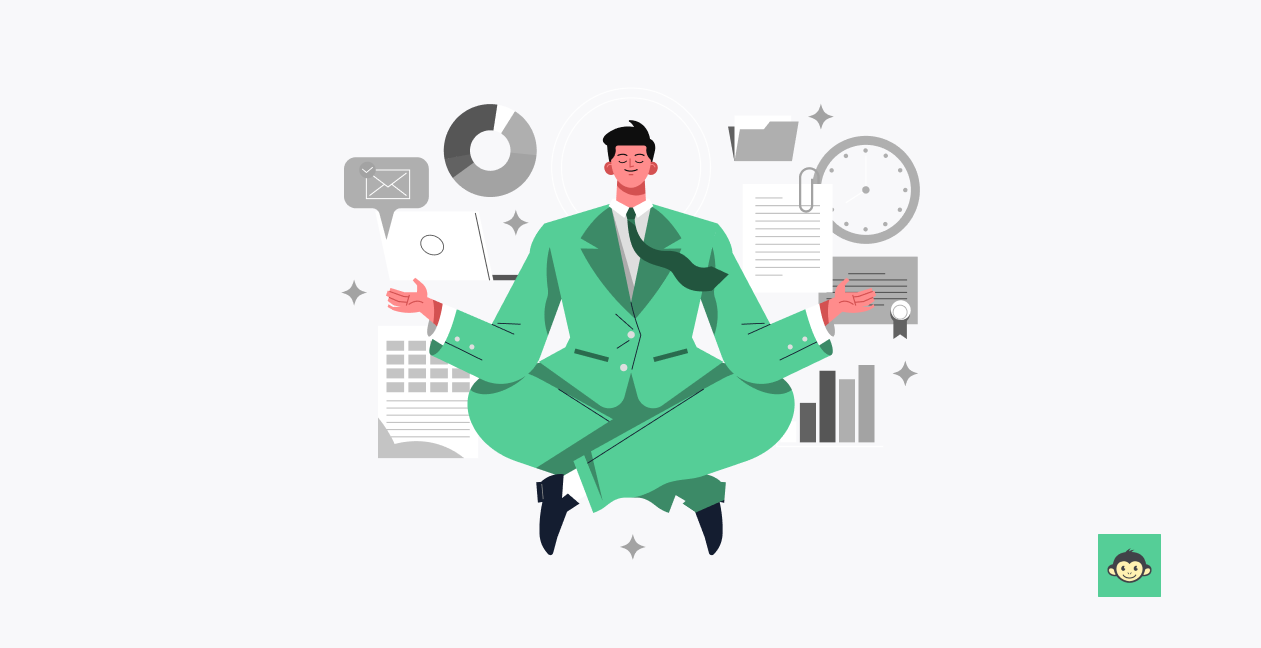Employer meditating in the workplace