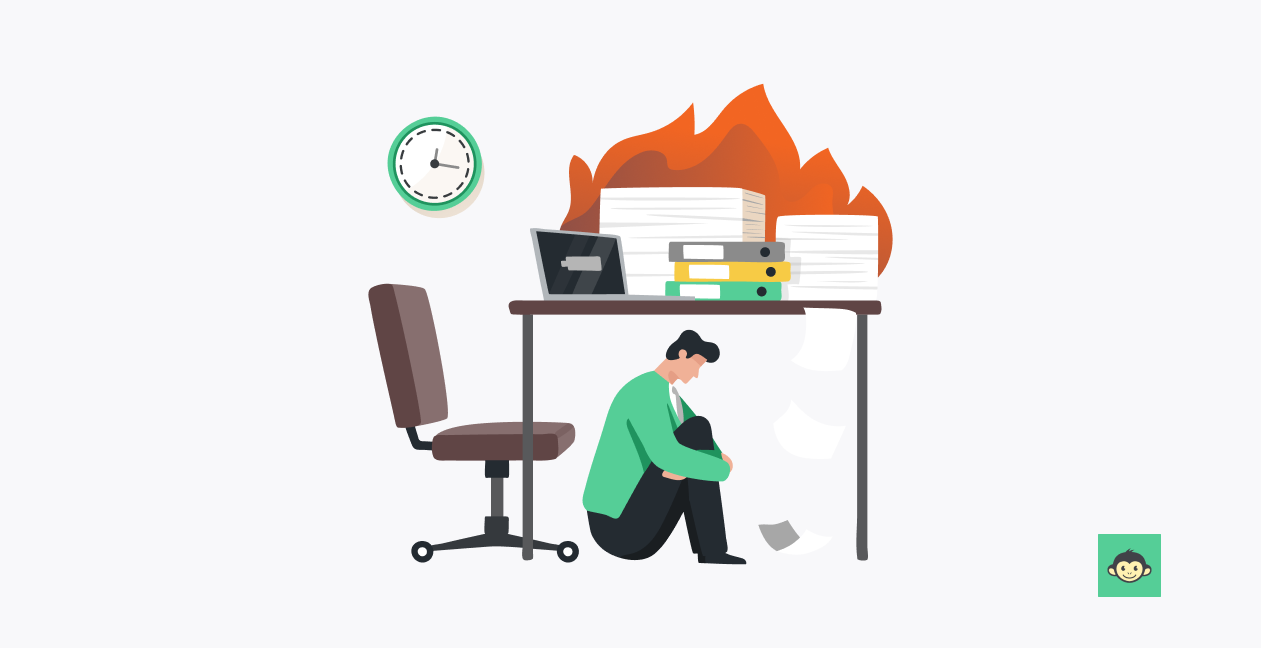 Employee being burnout in the workplace