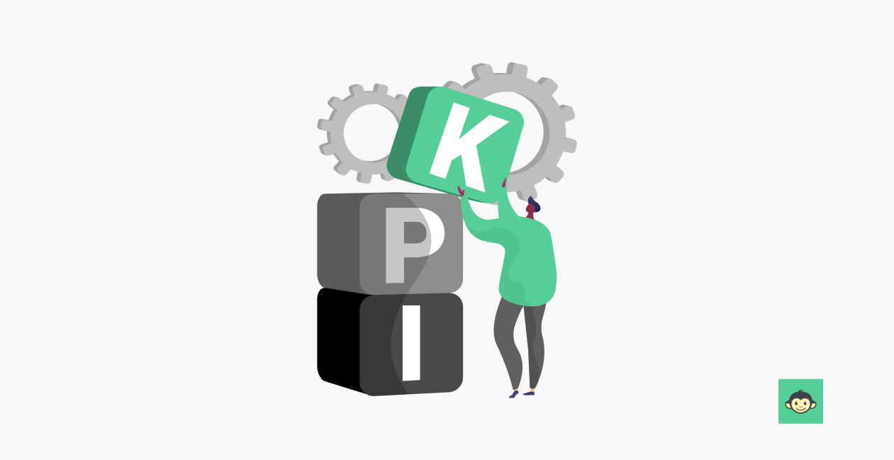 Employee is working on building block that spells KPI