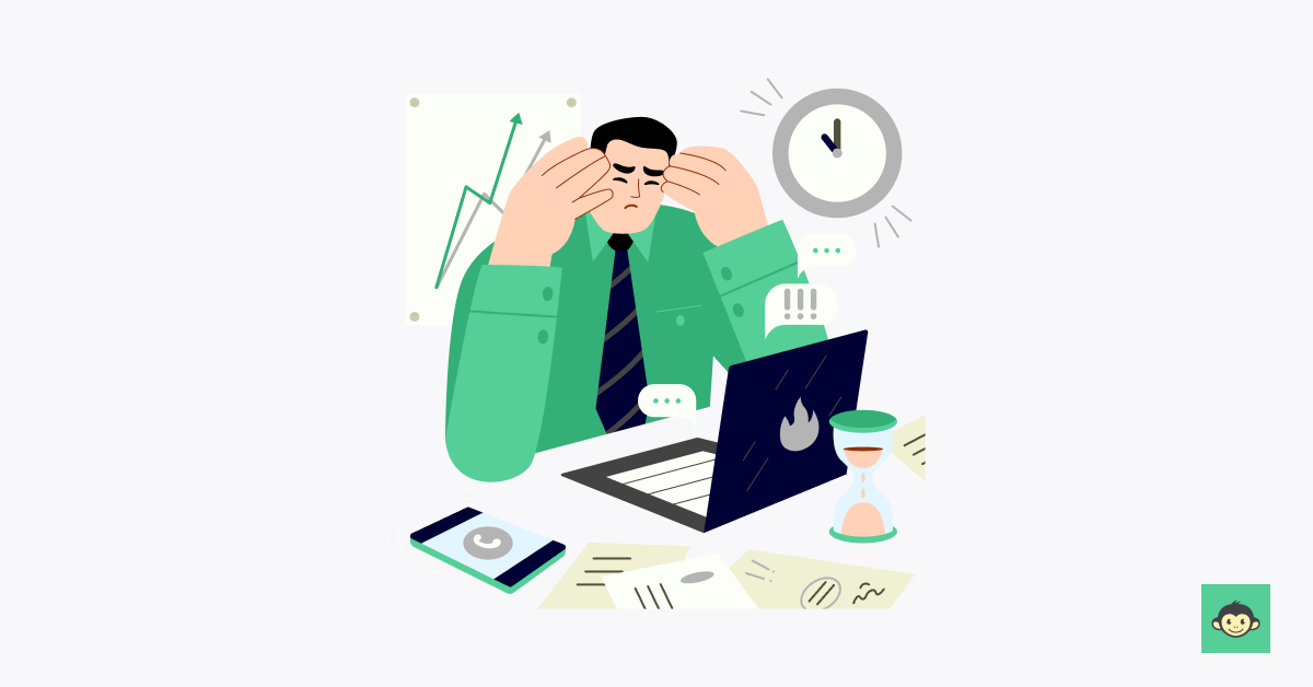 Employee feeling stressed in the workplace