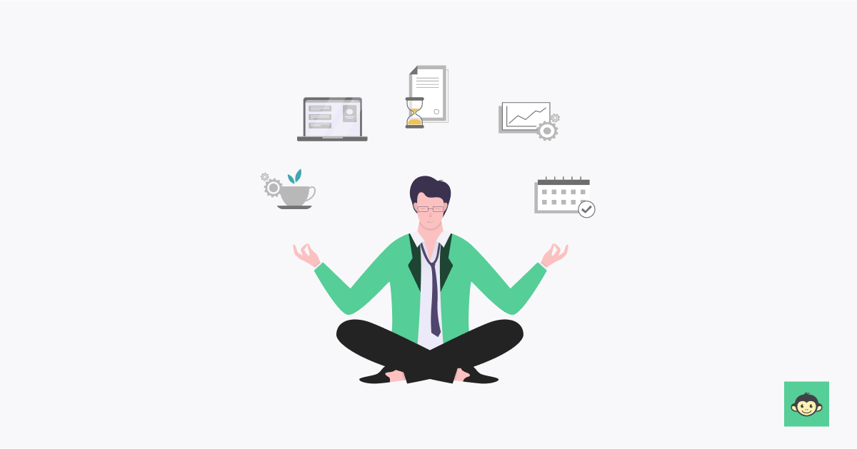 Employer meditating in the workplace