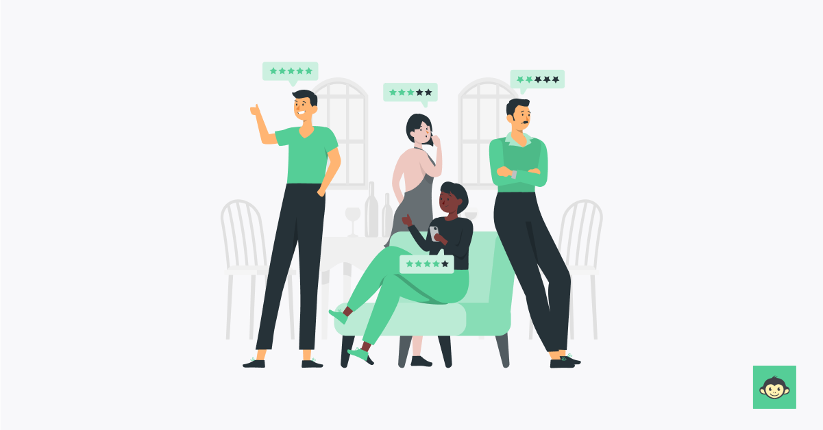 Employee providing star rating feedback in the workplace