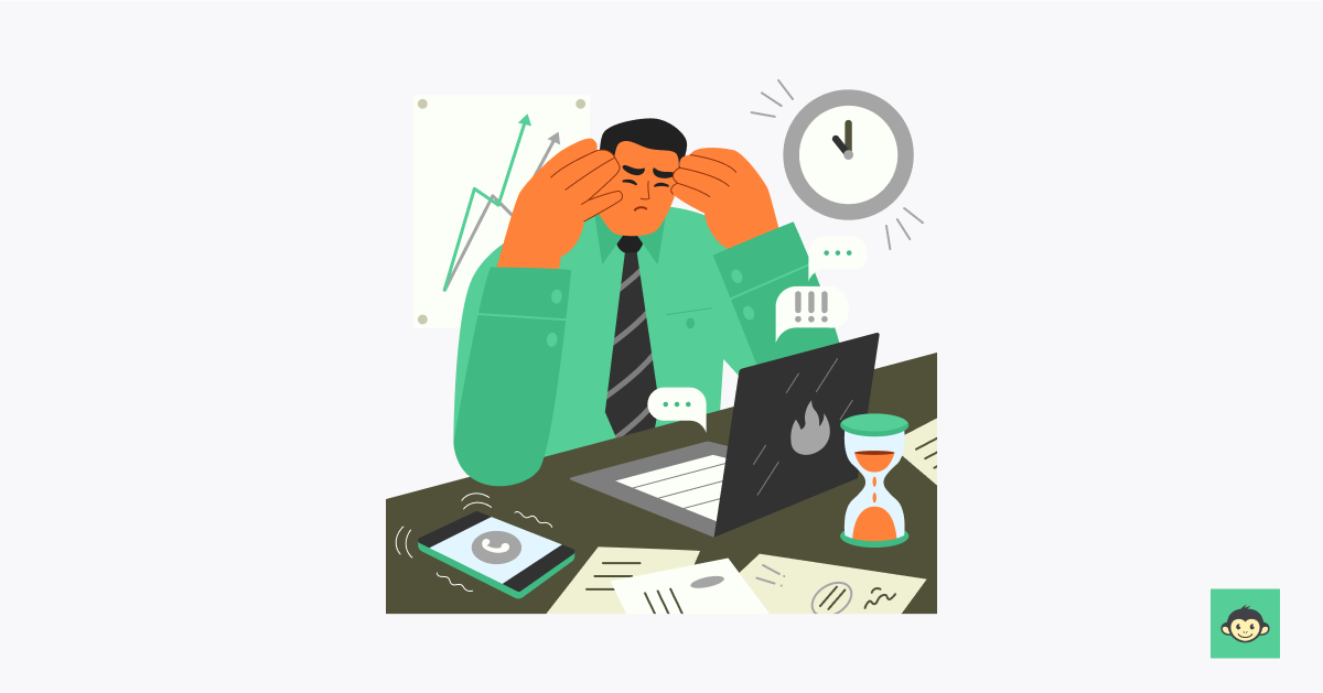 Employee feeling stressed in the workplace