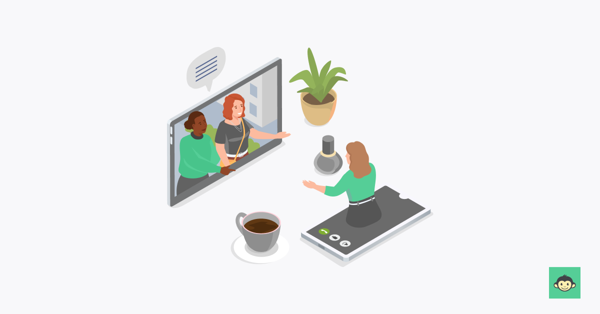 Employees are connecting virtually through remote 
