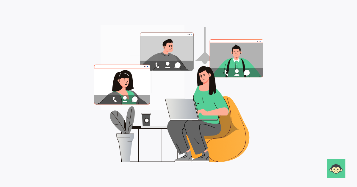 Employees are connecting through video call 