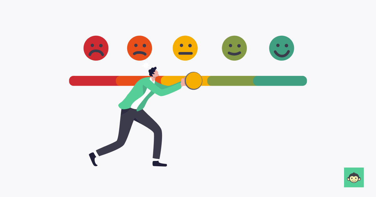 Employer measuring employee engagement with emoji rating