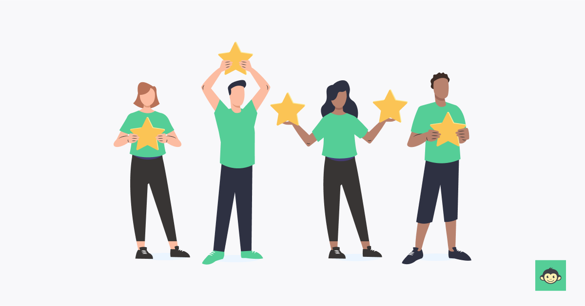 Employees are holding stars in the workplace