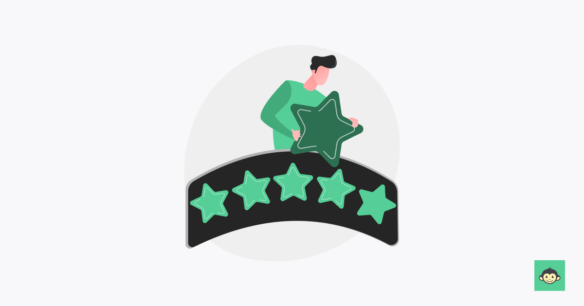 Employee giving star rating for the company