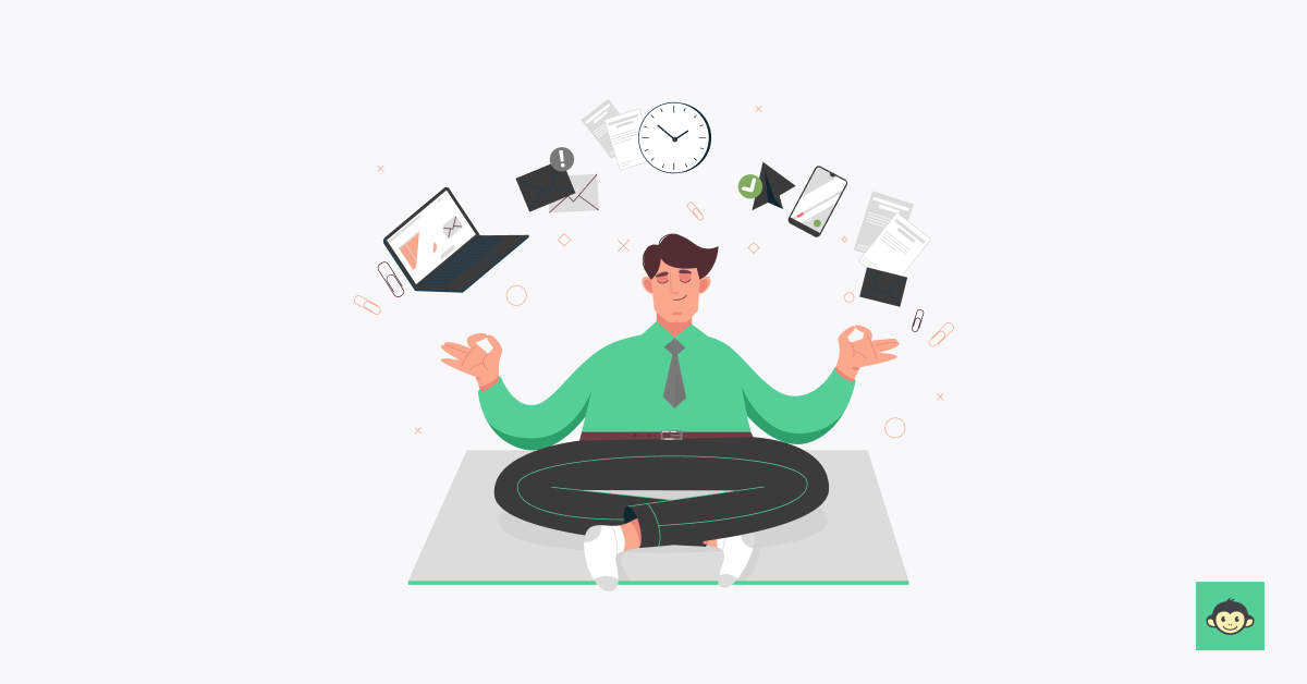Employer meditating in peace