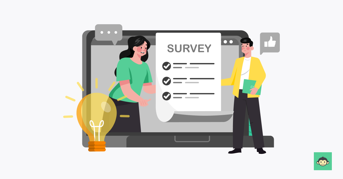 Employer providing employee with a survey