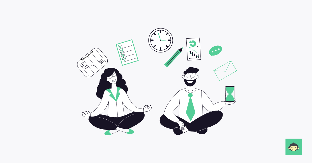 Employees are meditating in the workplace