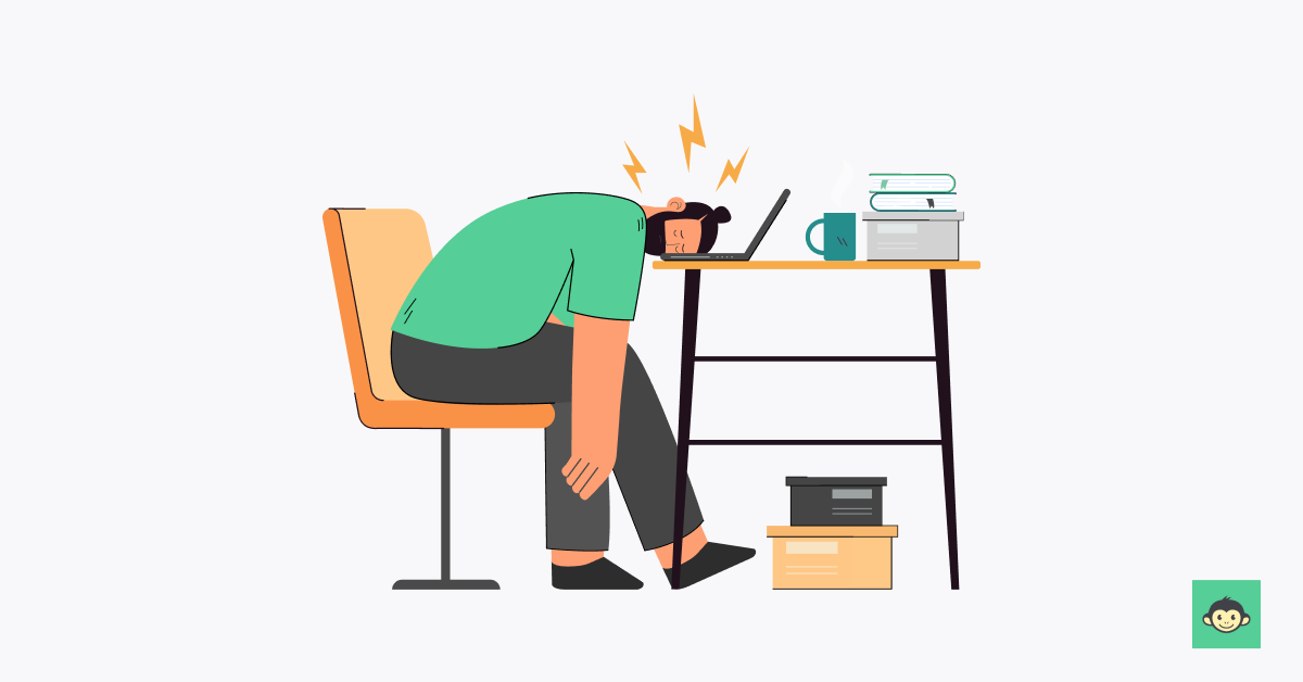 Employee feeling tired in the workplace 