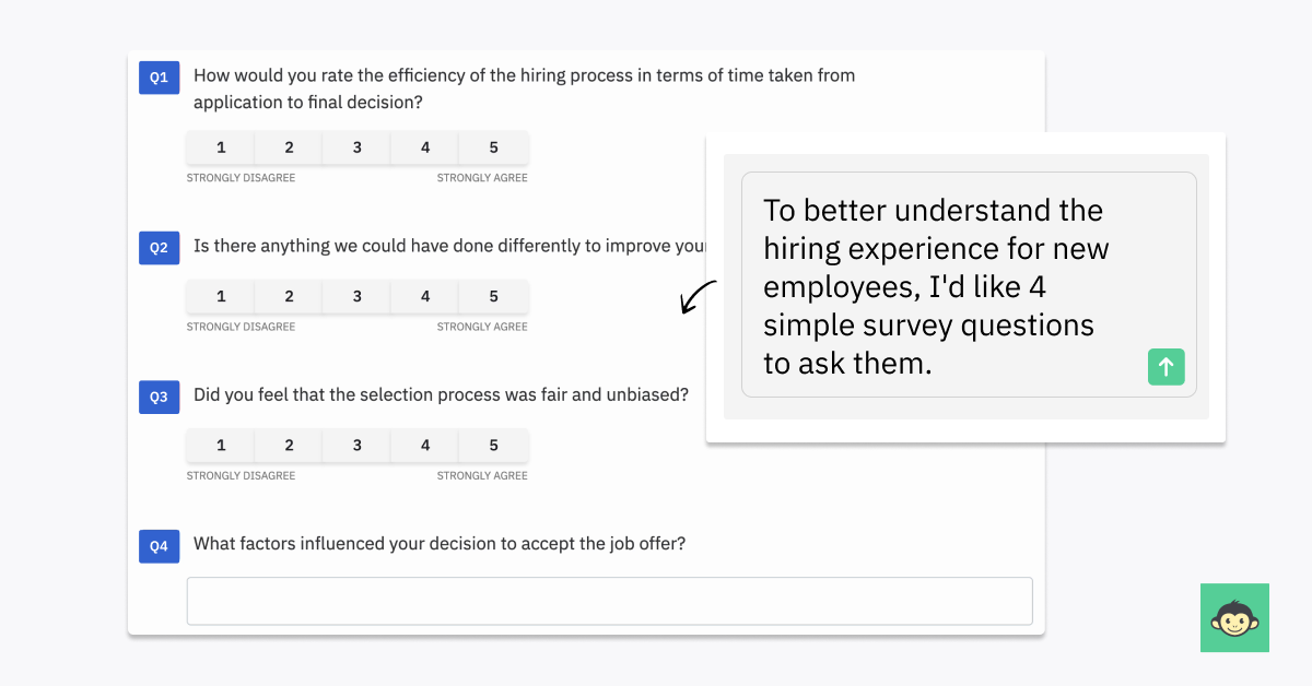 Survey questions based on prompts