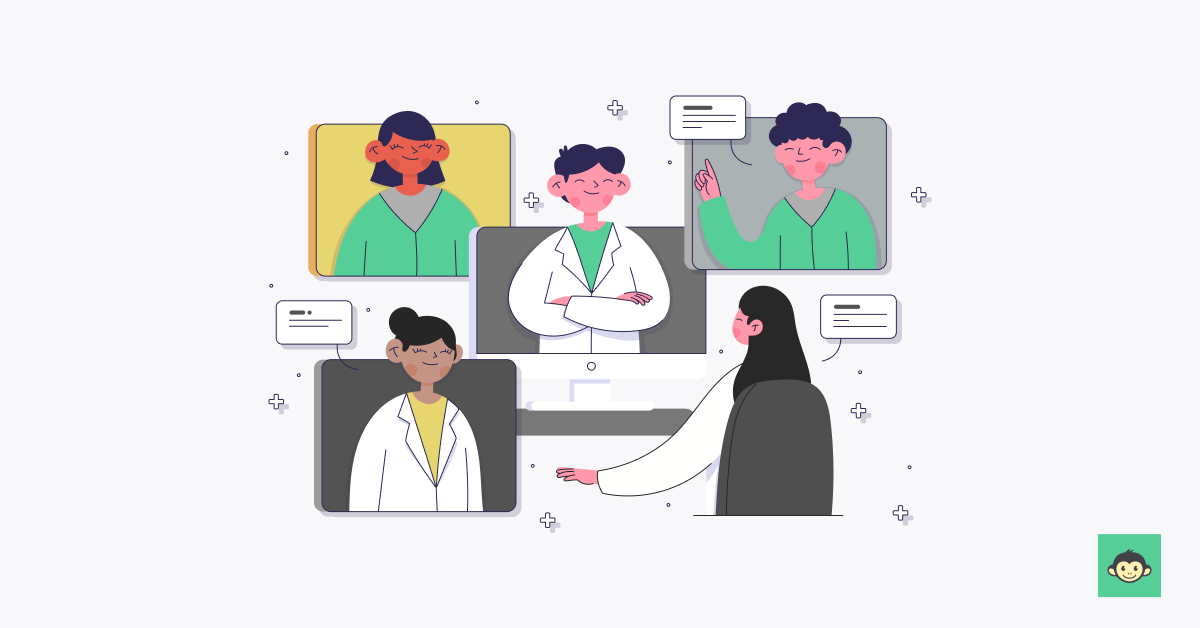 Healthcare workers are communicating through online 