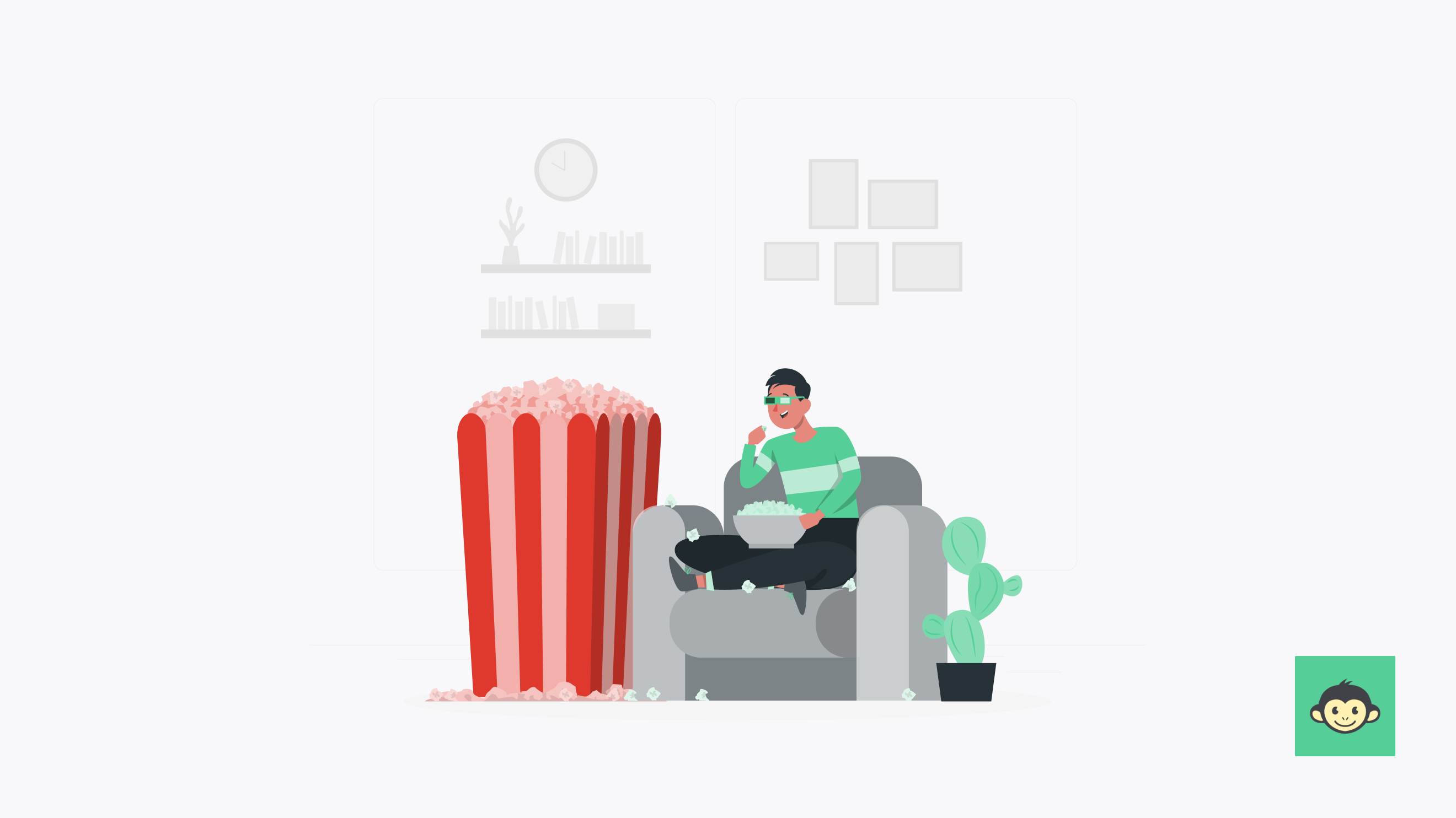 A man eating popcorn and watching Netflix