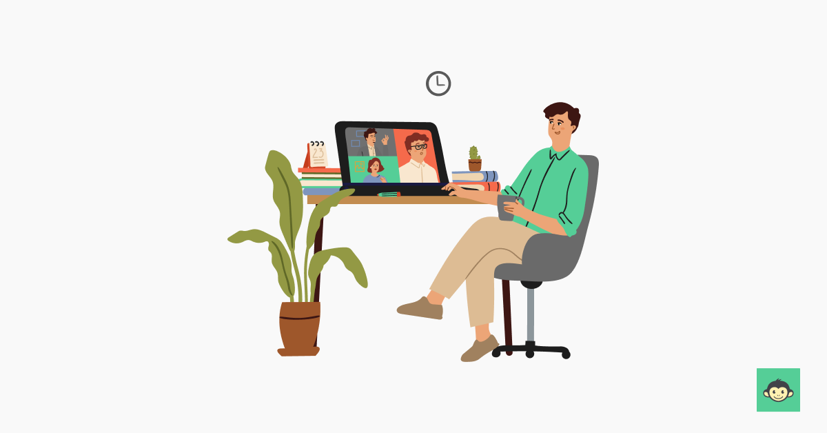 Employees on a video call