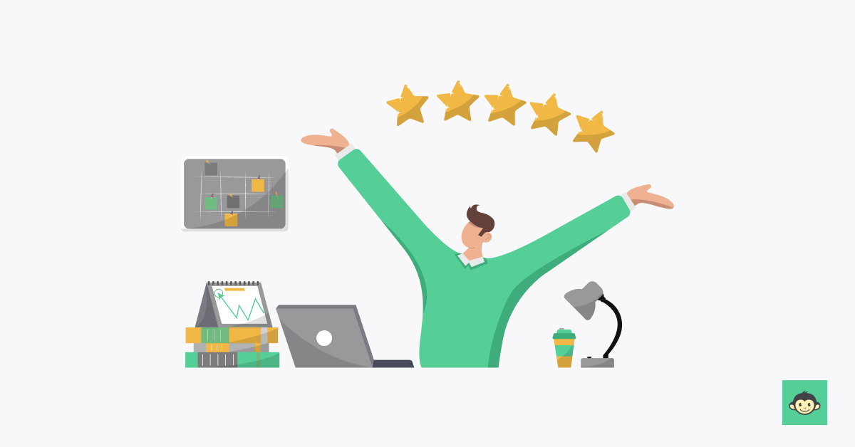 Employee giving 5 stars as a feedback 
