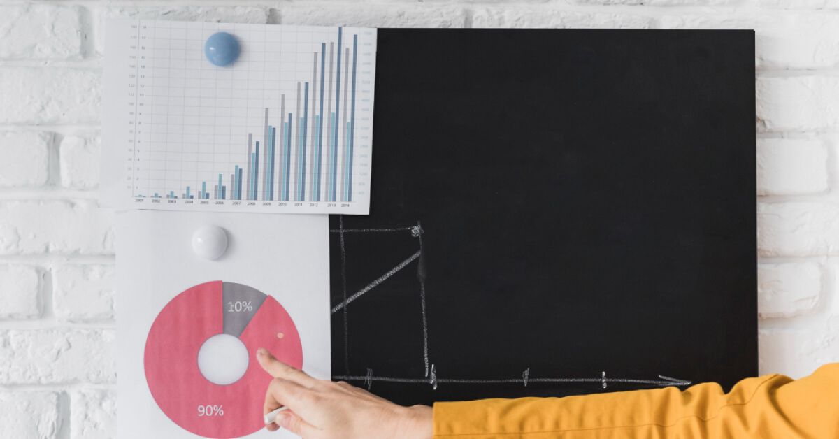 A woman studying statistics