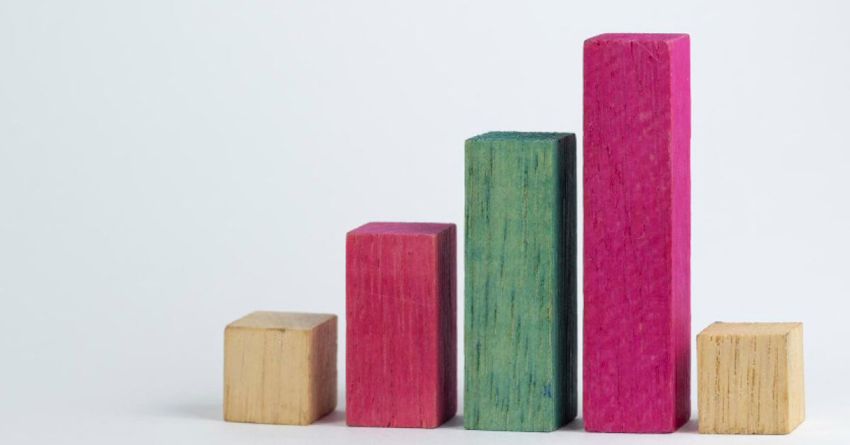 A set of colourful wooden blocks