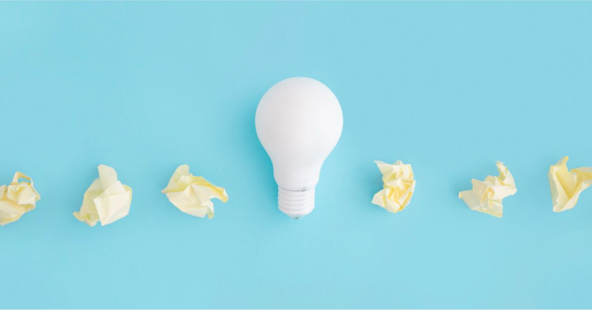 A bulb with blue background