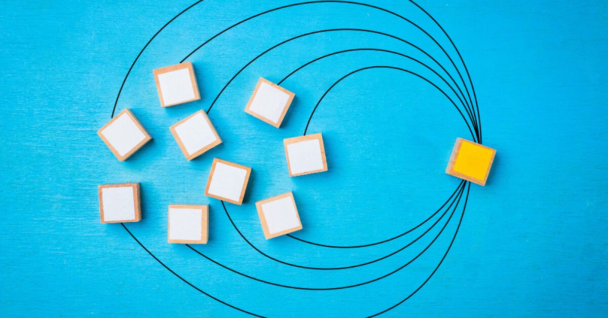 Wooden blocks linked together