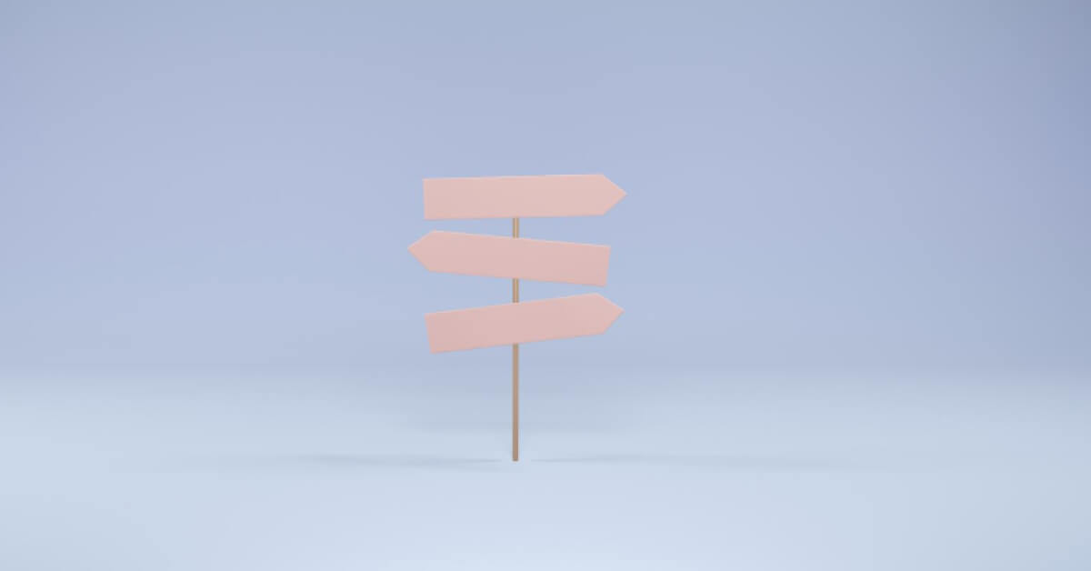 A board showing direction