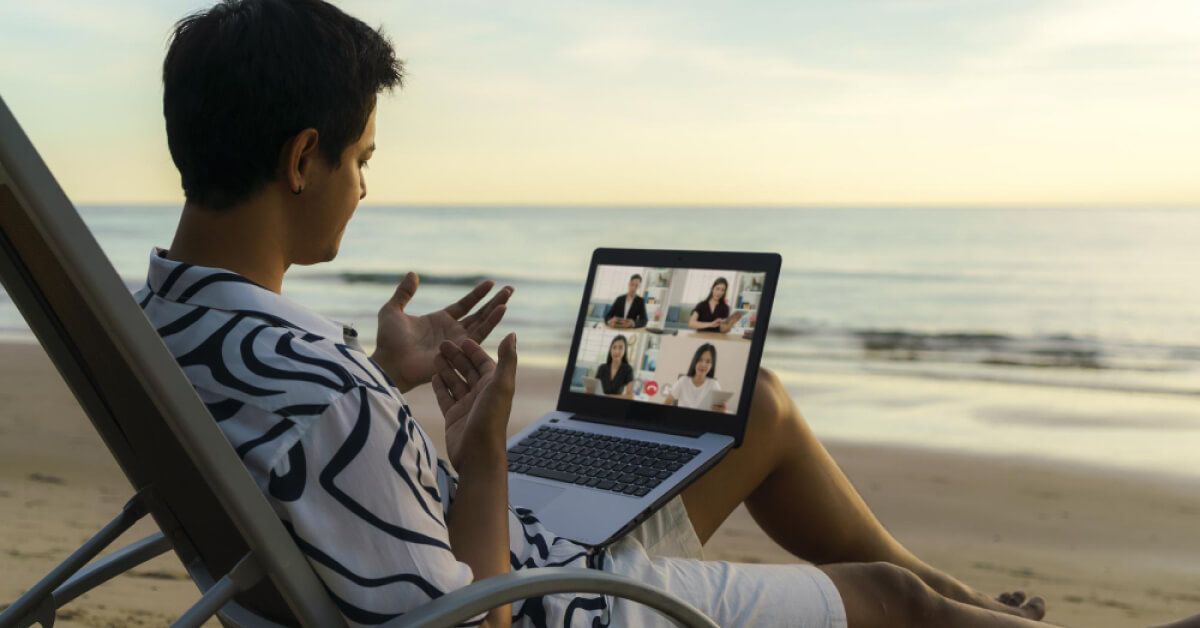 Man working remotely