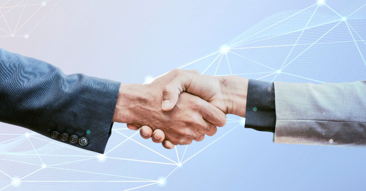 Two men shaking hands