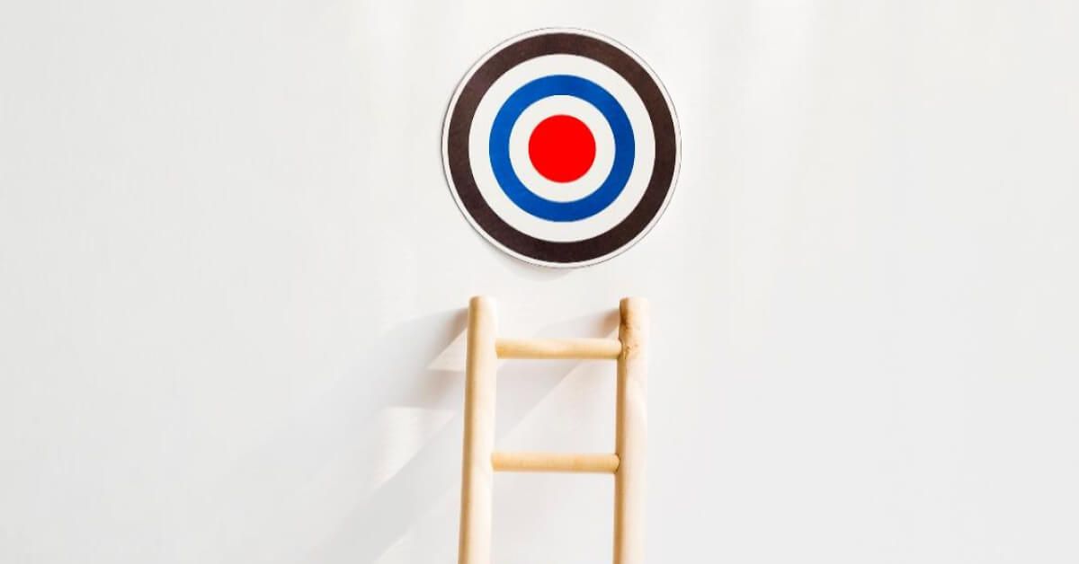 Ladder leading up to a target board