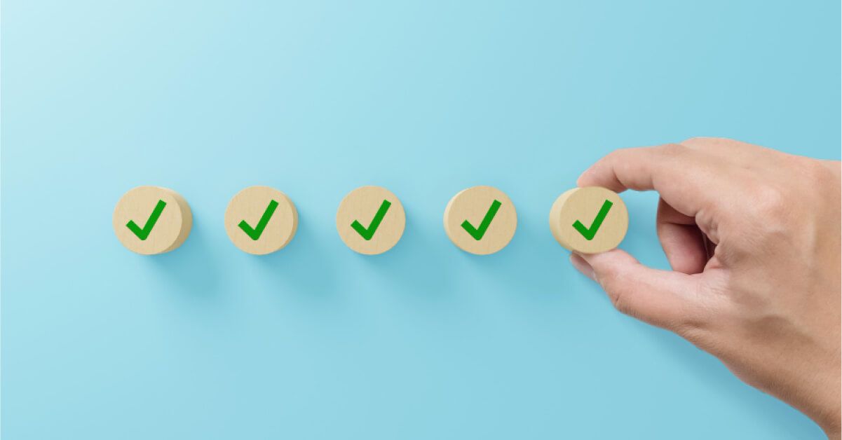 wooden round blocks with tick mark