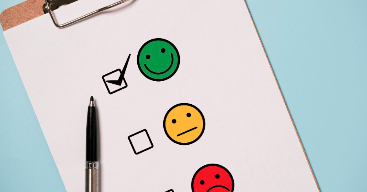 Survey form on a clip pad with a pen