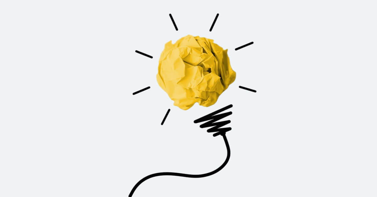 A light bulb made with crushed colored paper