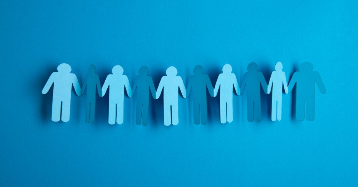 Paper cutouts of people