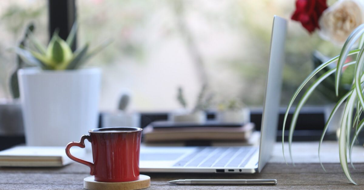 A work desk setup in a remote environment