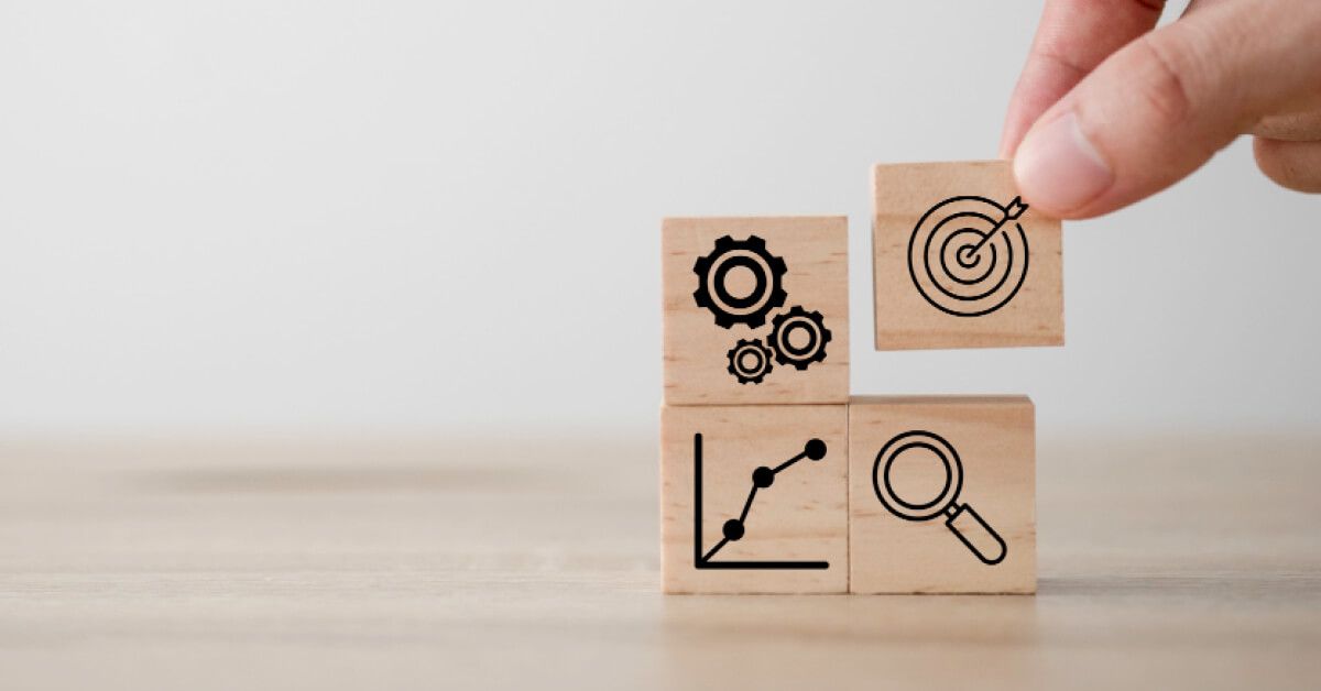 Aiming, searching, setting and a graph design on blocks