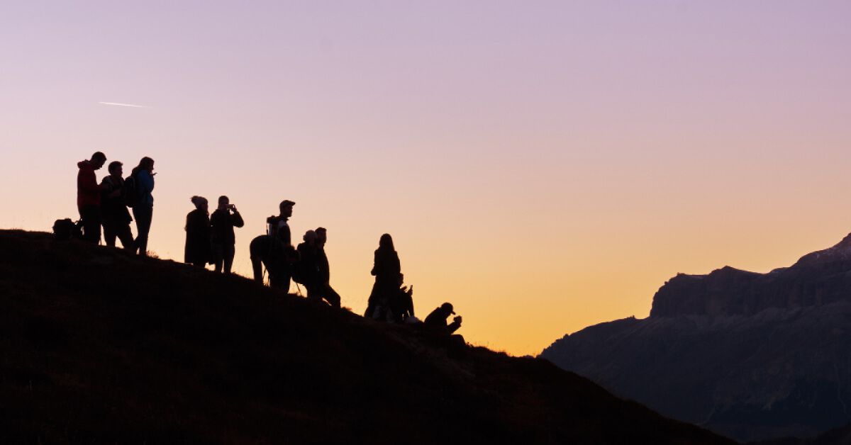 A team going on a hike