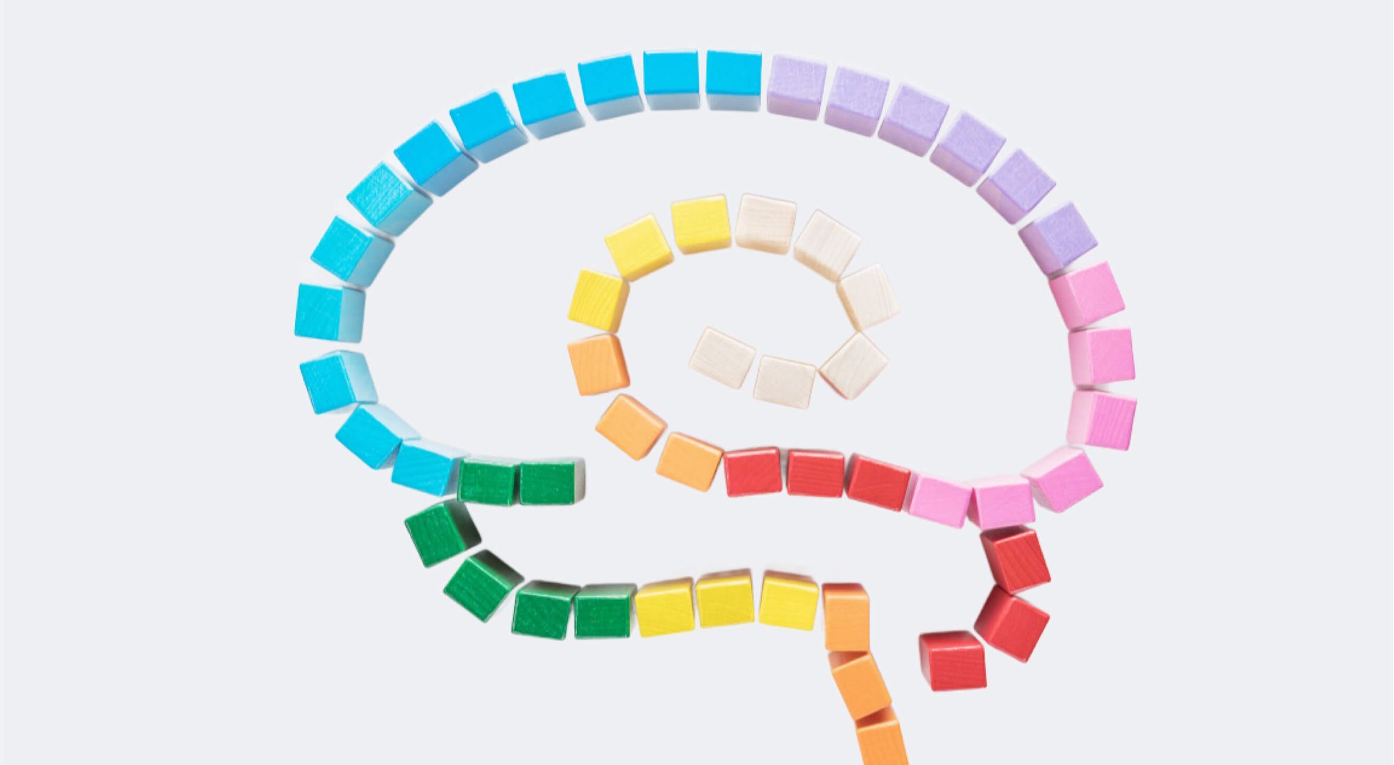 A brain made from colourful blocks
