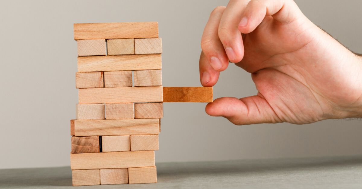 A jenga tower