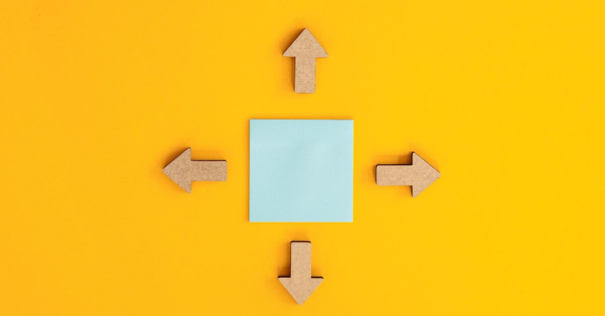 Arrows pointing in four directions